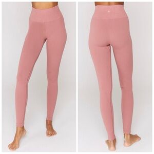Spiritual Gangster Blush Ribbed High-Rise Leggings